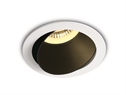 White-Black White Body Black Reflector Adjustable Dark Light Recessed mains spot with GU10 lampholder.
