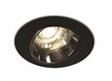 Black 10W COB LED adjustable recessed Spot with dark chrome reflector.