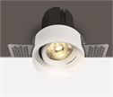 White 12W COB LED recessed trimless adjustable spot, suitable for indoor applications, IP20.