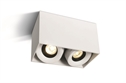 White 2 x 8W Surface dimmable cylinder with COB LED.