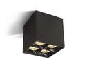 Black 15W COB LED surface Spot with dark chrome reflector.