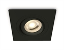 Black Recessed adjustable mains spot with GU10 lamp holder.