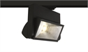 Black 40W COB LED track spot with, ideal forshops and showrooms.