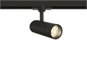 Black 10W track spot with COB LED, ideal forshops and showrooms.