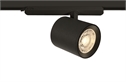 Black 30W COB LED track spot with, ideal forshops and showrooms.