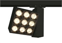 Black 30W COB LED track spot with, ideal forshops and showrooms.