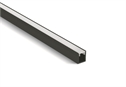 Black 2m Slim Surface aluminium profile with PC opal diffuser.