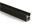 Black 2m Recessed aluminium profile with PC opal diffuser Dark light.
