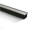 Black 2m Recessed aluminium profile with PC opal diffuser.