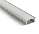 Aluminium 2m Recessed aluminium profile with PC opal diffuser.