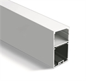 Aluminium 2m Surface aluminium profile with PC opal diffuser and space to fit slim range driver.