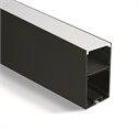 Black 2m Surface aluminium profile with PC opal diffuser and space to fit slim range driver.
