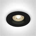 Black Dark Light Recessed mains spot with GU10 lampholder.