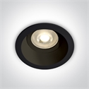Black Dark Light Recessed mains spot with GU10 lampholder.