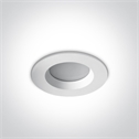 White 7W LED recessed downlight, IP54.