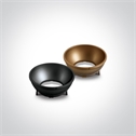 Black 20W Recessed  Dark Light LED spot with black and brass reflector, IP20.