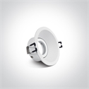 White Dark Light Recessed Round adjustable mains spot with GU10 lampholder.