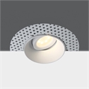 White Recessed Trimless adjustable mains spot with GU10 lamp holder.