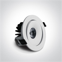 White 6,5W LED Recessed adjustable spot, ideal for bathroom and outdoor installation, IP54.