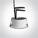 White 12W LED Recessed extractable adjustable spot,  IP20.