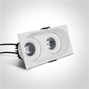 White 2x6,5W LED Dark Light Recessed adjustable spot,  IP54.