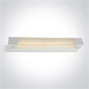 White 14W LED fitting ideal for installation above the bathroommirror, IP44.