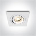 White Recessed adjustable mains spot with GU10 lamp holder.