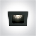 Black Dark Light Recessed Square adjustable mains Swivel spot with GU10 lampholder.