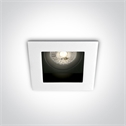 White Dark Light Recessed Square adjustable mains Swivel spot with GU10 lampholder.