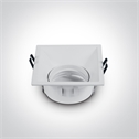 White Dark Light Recessed Square adjustable mains spot with GU10 lampholder.