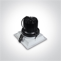 White 40W COB LED Recessed Adjustable downlight, semi trimless, IP20.