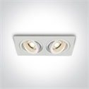 White Recessed adjustable mains spot with GU10 lamp holder.