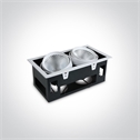 White 2x40W COB LED Recessed adjustable downlight, COB square range, IP20.