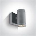 Grey Cylindrical Mains GU10 Die Cast Grey Wall Downlight