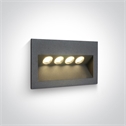 Anthracite 4x1W LED wall recessed light, IP65, ideal for both indoor and outdoor installation.