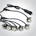 Stainless Steel LED In-Ground Lights - 6 Lights & 1m Cable
