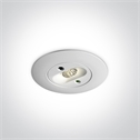 White 2W Emergency LED recessed , IP20, assymetrical ideal for corridorsinstallation.