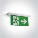 White 1W Emergency LED ceiling Plexiglass Exit sign.
