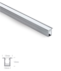 Recessed Aluminium LED Profile with Flange - Deep Channel for LED Tape up to 5mm Wide with Opal Diffuser