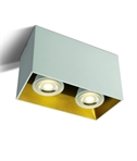 White Box Light with Gold Reflector - GU10 Lamps