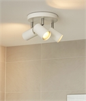 White Adjustable Triple Spotlight with Round Ceiling Plate 