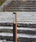 Corten Finish Slim Exterior Garden & Pathway Bollard Height 80cm