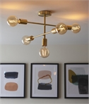 Satin Brass 5 Light Low Ceiling Light for Great Illumination 