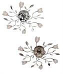 Semi-Flush Decorative Ceiling Light - Flower & Leaf Detailing