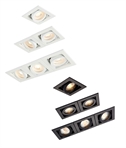 Modular Recessed Downlight Single, Double or Triple - Black or White