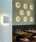 Modern 150mm Square LED Wall Light – Warm Backlit Design