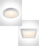 White 18w LED Flush Ceiling Light - Square or Round 