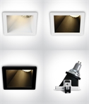 Rectangular Dark Light Recessed Mains Spot - GU10