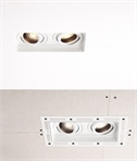 Adjustable Twin Lamp Trimless Plaster-in Downlight