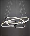 LED Chrome Triple Ring Suspended Pendant 